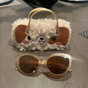 Adorable Dog-Shaped Kids Case with Sunglasses